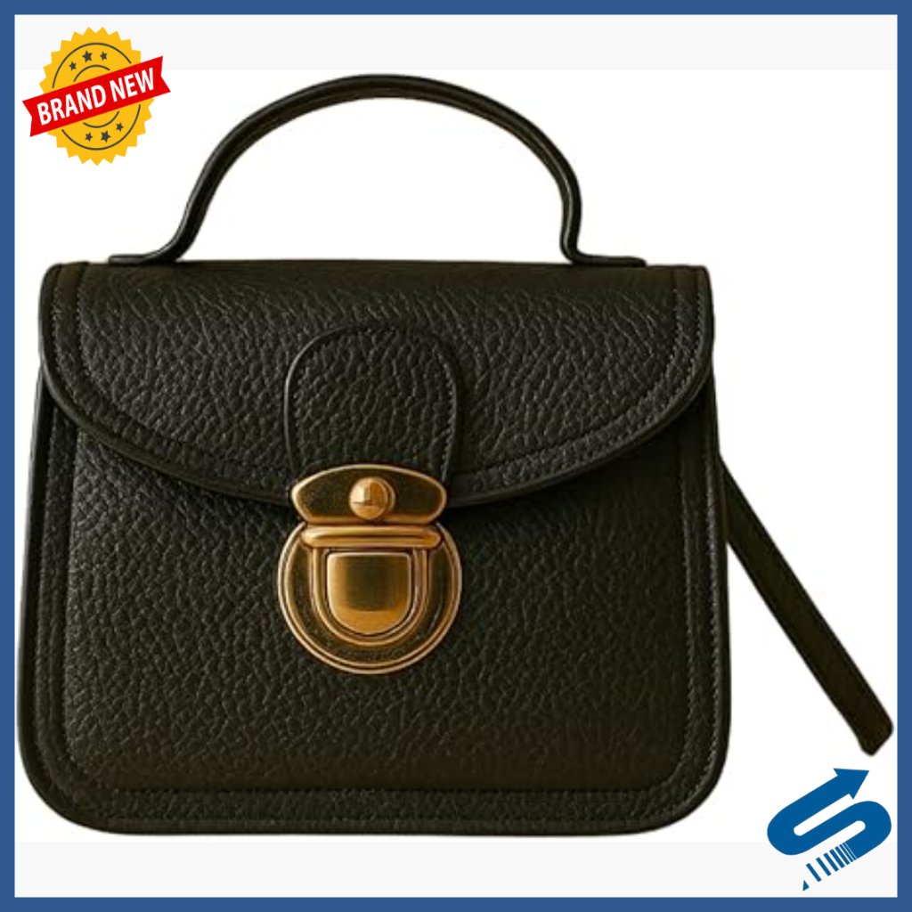 Mini Leather Crossbody Bag With Gold Buckle Compact Purse